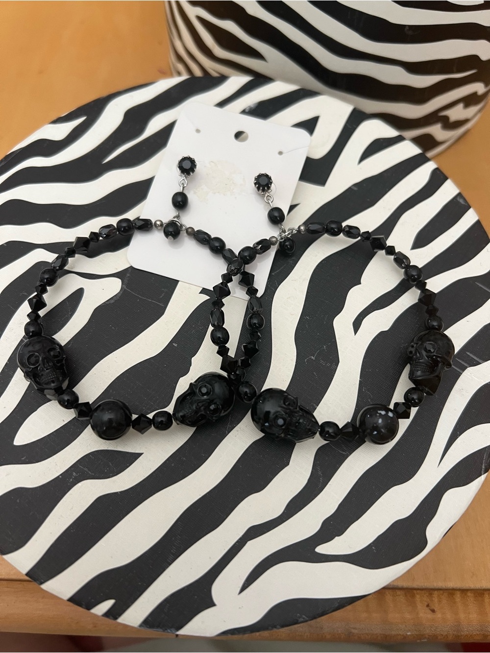 Tarina Tarantino Black Skull Hoop Earrings - Women's Jewelry